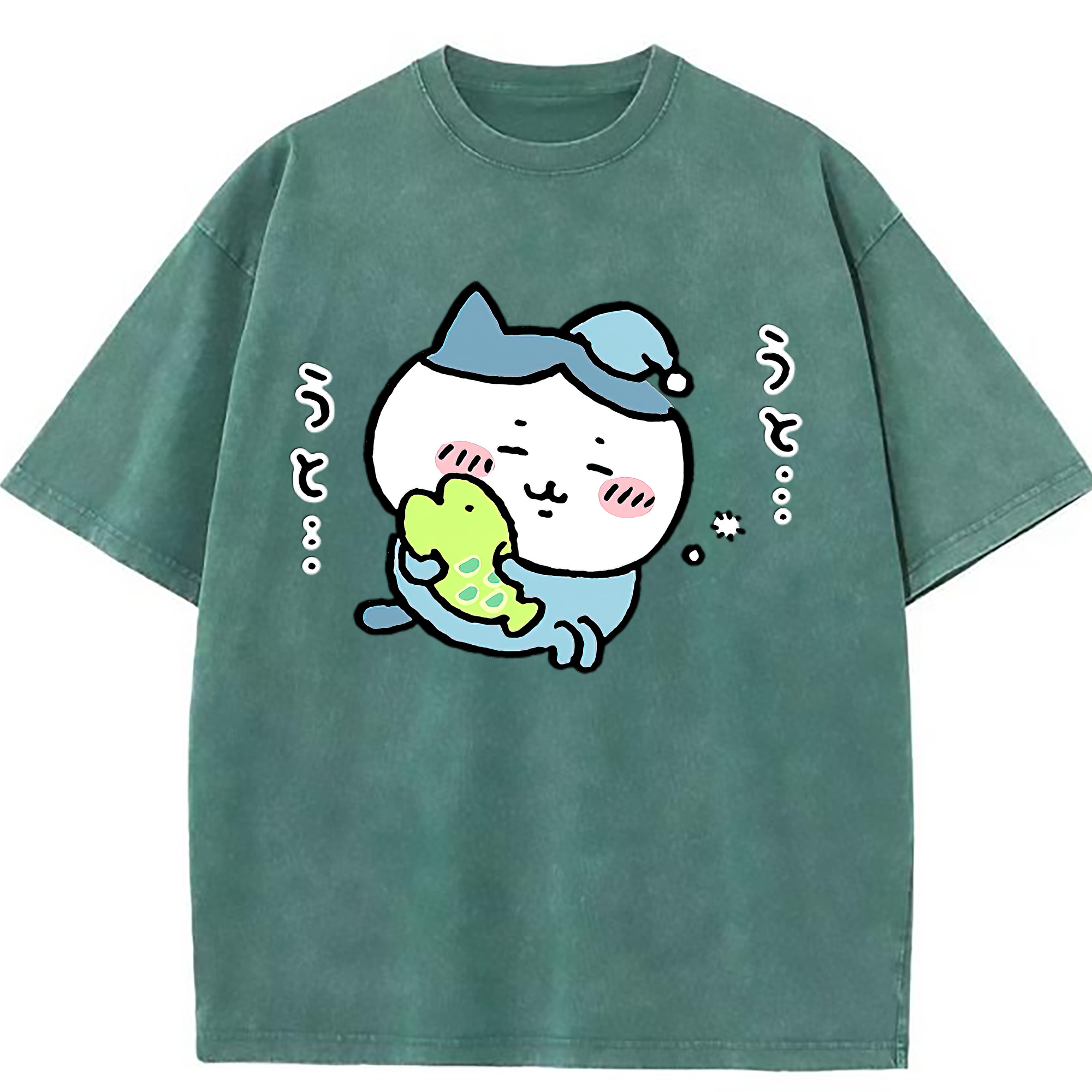 （画像用） ちいかわ ハチワレ Chii-kawa hachiware 綿100% ヴィンテージ風 半袖Tシャツ（フロントプリント）